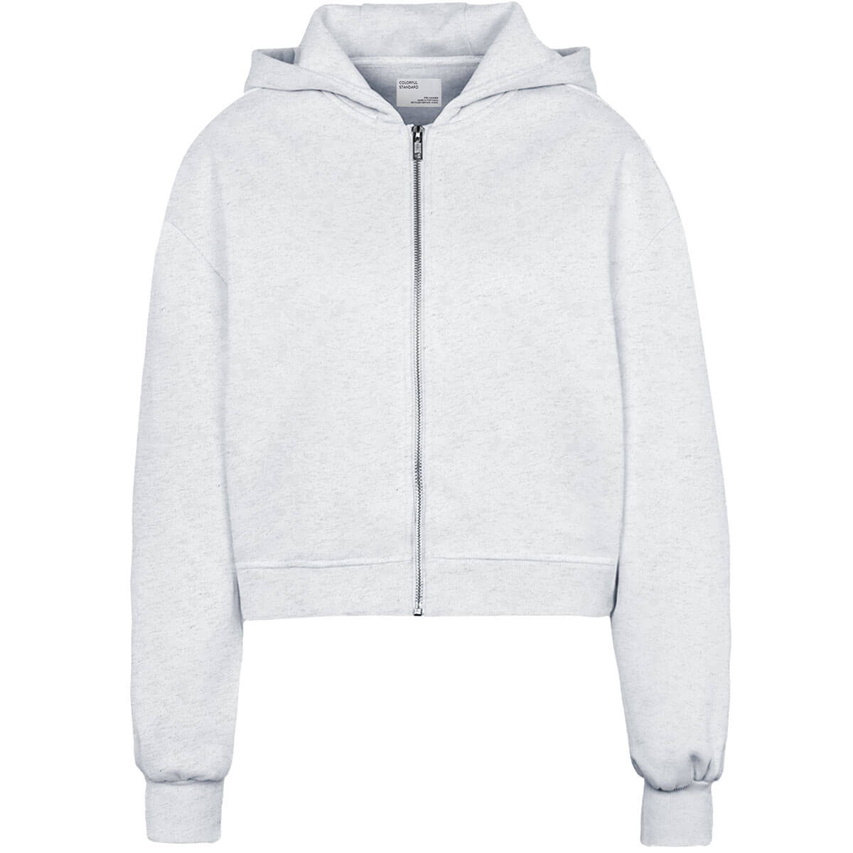 Cropped Zip Hoodie in Snow Melange by Colorful Standard