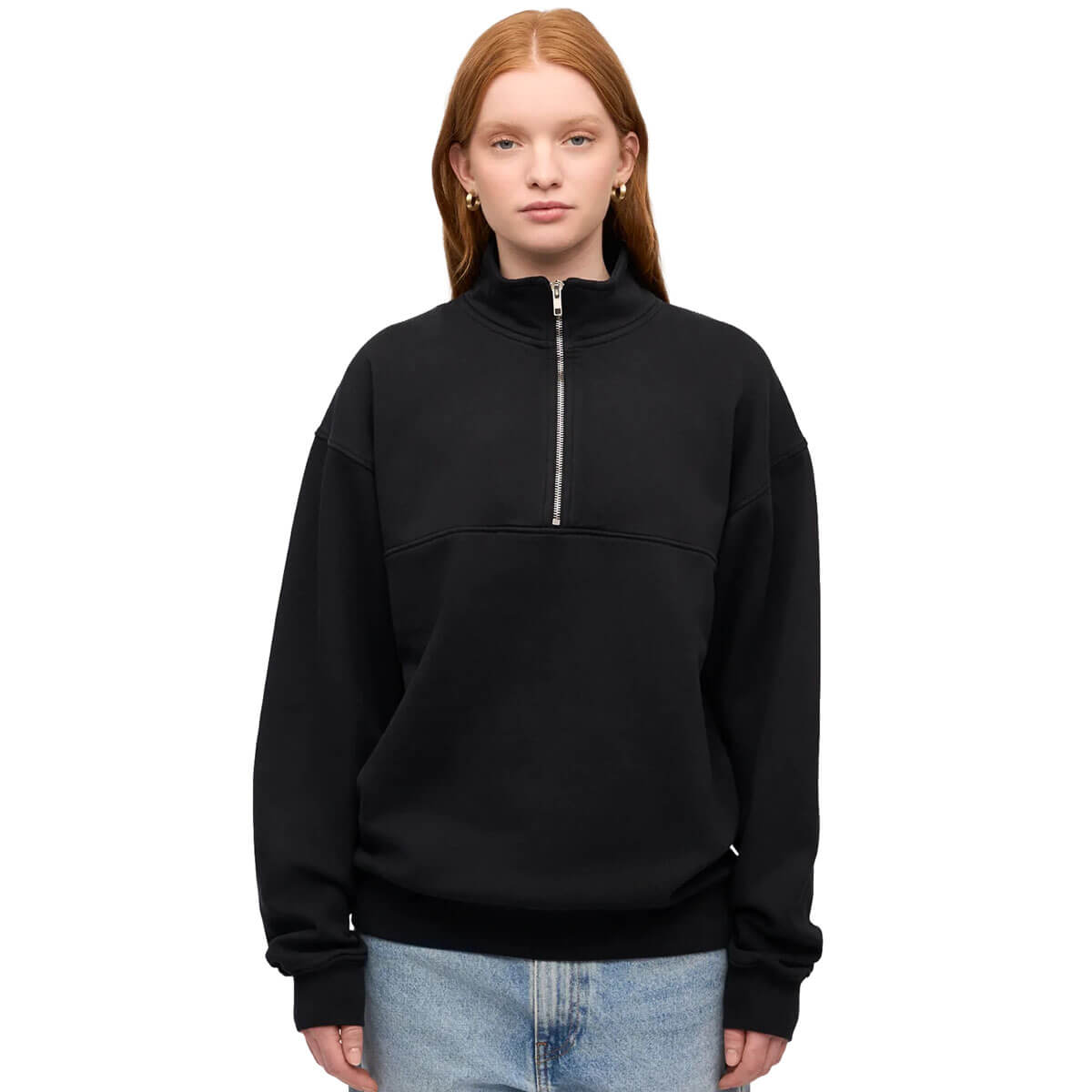 Women's Quarter Zip in Deep Black by Colorful Standard