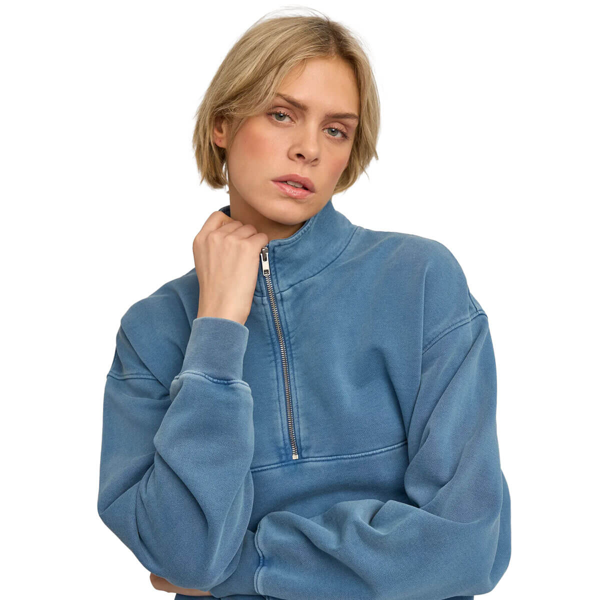 Women's Quarter Zip in Faded Indigo by Colorful Standard