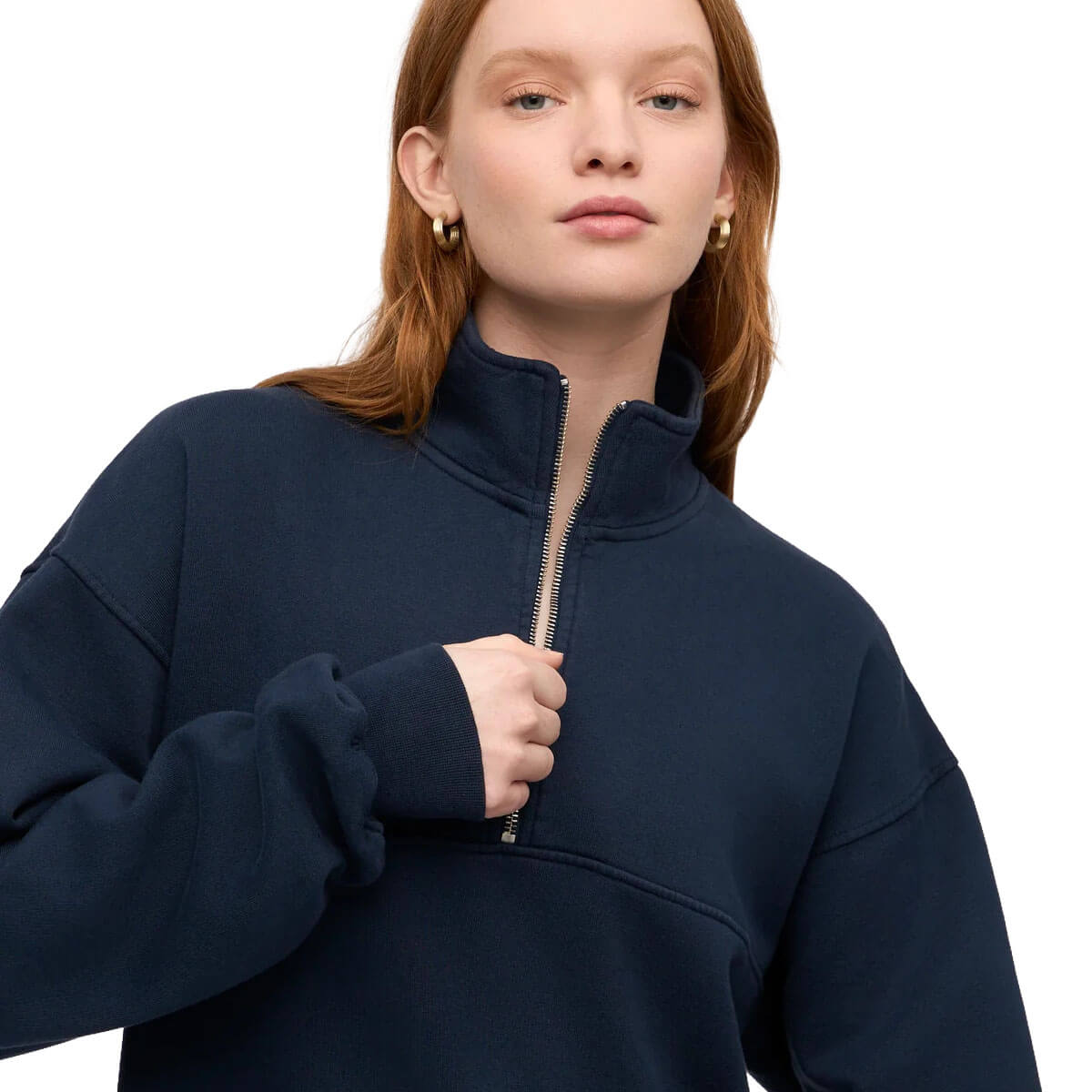 Women's Quarter Zip in Navy Blue by Colorful Standard
