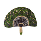 Toquilla Frilly Hand Fan in Green / Black by Coro Cora