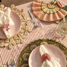 Toquilla Frilly Hand Fan in Pink / Natural by Coro Cora