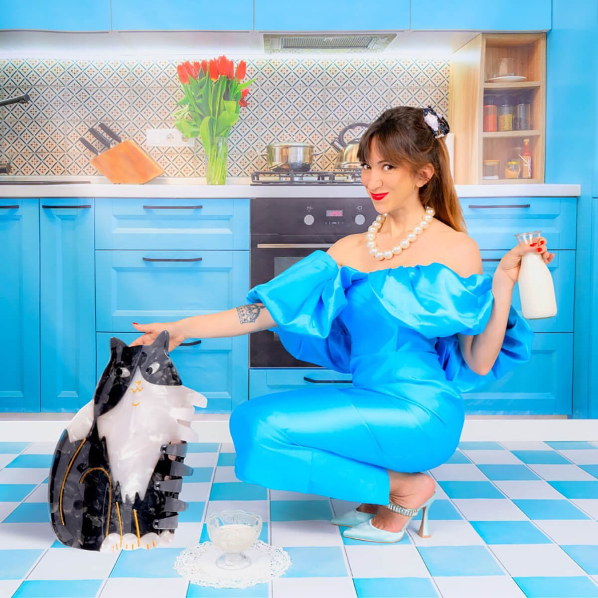 Black and White Cat Hair Claw by Coucou Suzette
