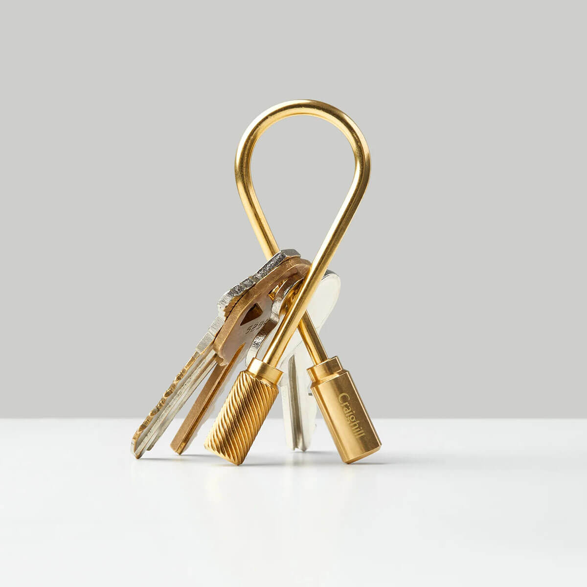 Closed Helix Keyring in Brass by Craighill
