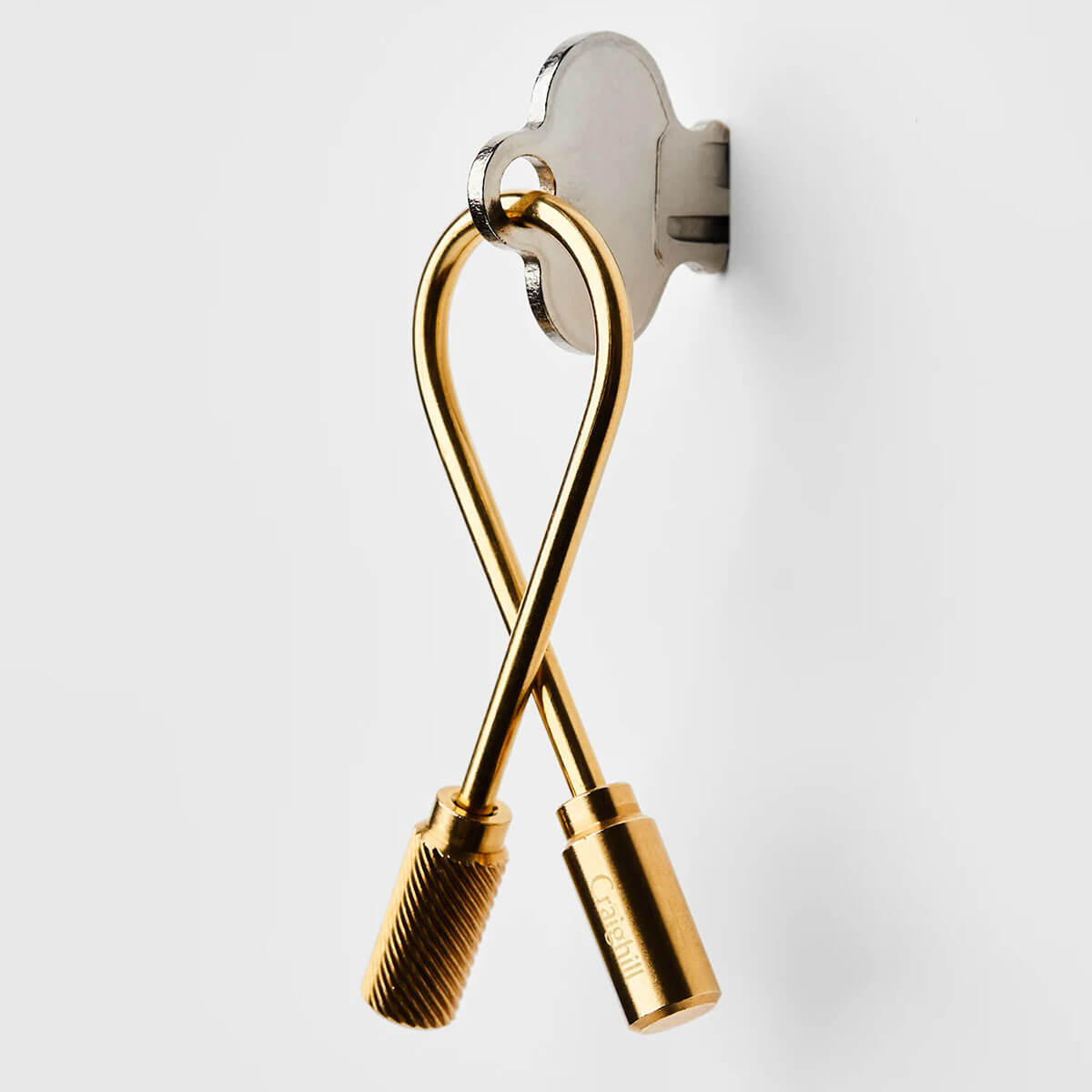 Closed Helix Keyring in Brass by Craighill