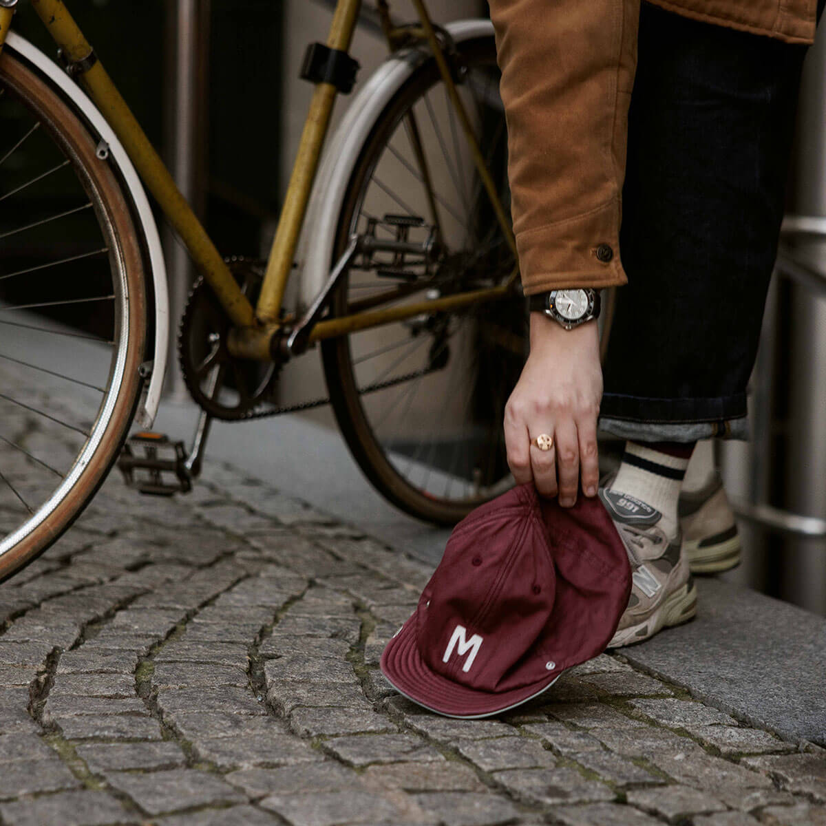 Initial 6 Panel Cap in Wine by Decho
