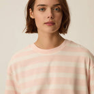 Filma Tee in Bubblegum / Ecru by Des Petits Hauts