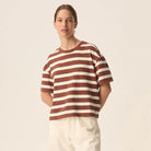 Filma Tee in Chocolate / Ecru by Des Petits Hauts