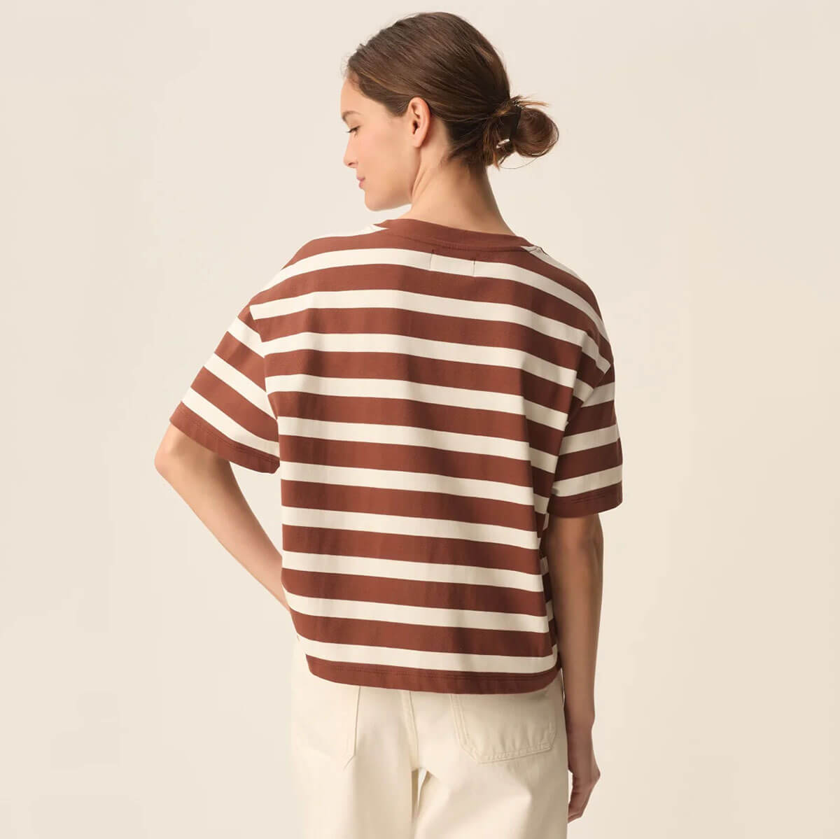 Filma Tee in Chocolate / Ecru by Des Petits Hauts