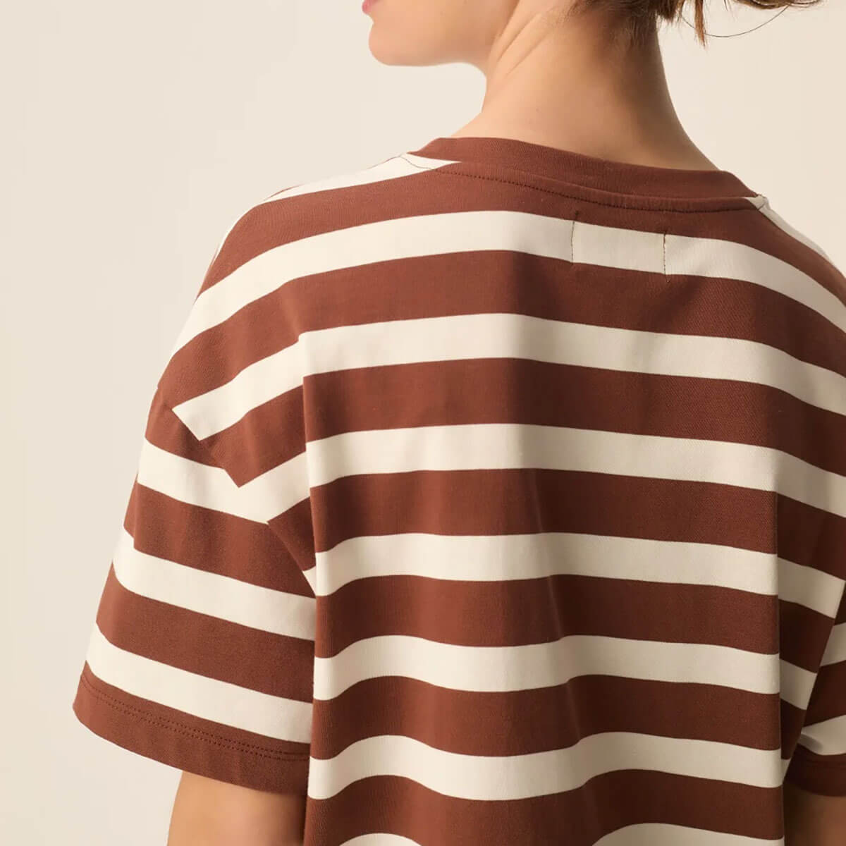 Filma Tee in Chocolate / Ecru by Des Petits Hauts