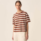 Filma Tee in Chocolate / Ecru by Des Petits Hauts