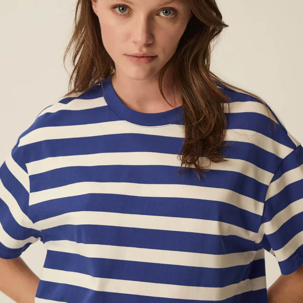 Filma Tee in Indigo / Ecru by Des Petits Hauts