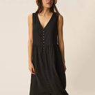 Santana Dress in Noir by Des Petits Hauts