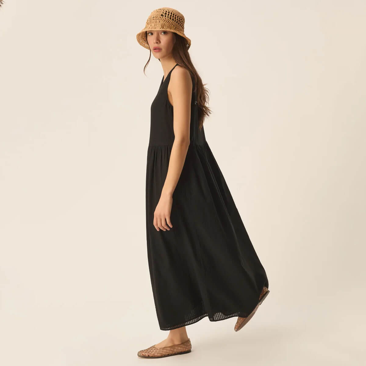 Santana Dress in Noir by Des Petits Hauts