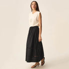 Tolliver Skirt in Noir by Des Petits Hauts