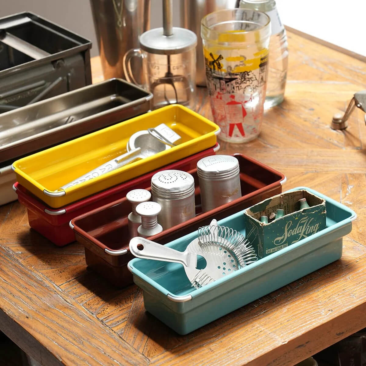 Oblong Tray in Grey Green by Dulton