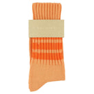 Crew Stripes Socks in Off Orange / Bright Orange by Escuyer