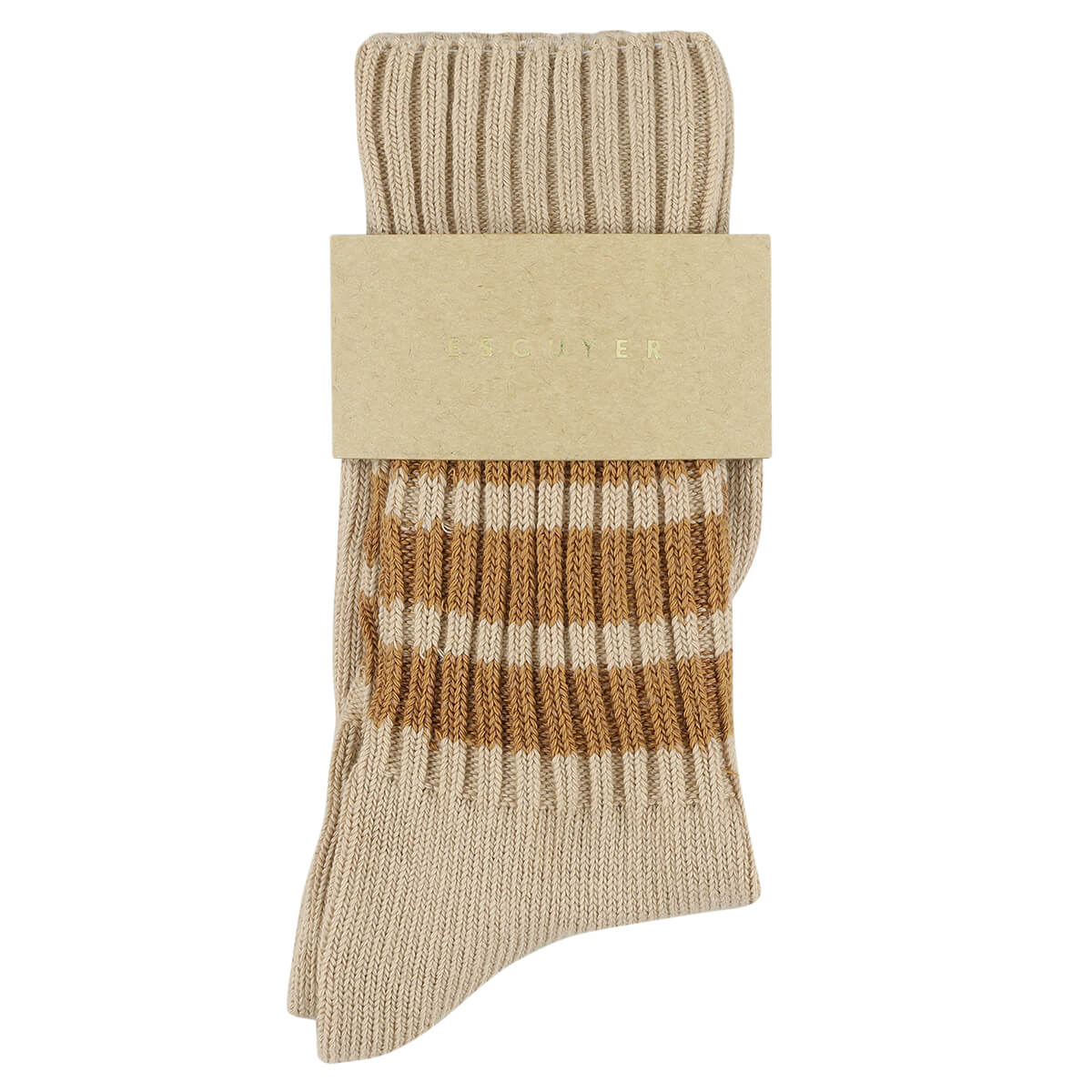 Crew Stripes Socks in Pink / Brown by Escuyer – Junior Edition