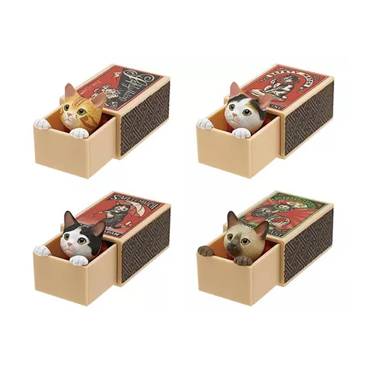 Funabashi Tsutomu Cat Peek Matchbox Gachapon Capsule Collectible by Kitan Club