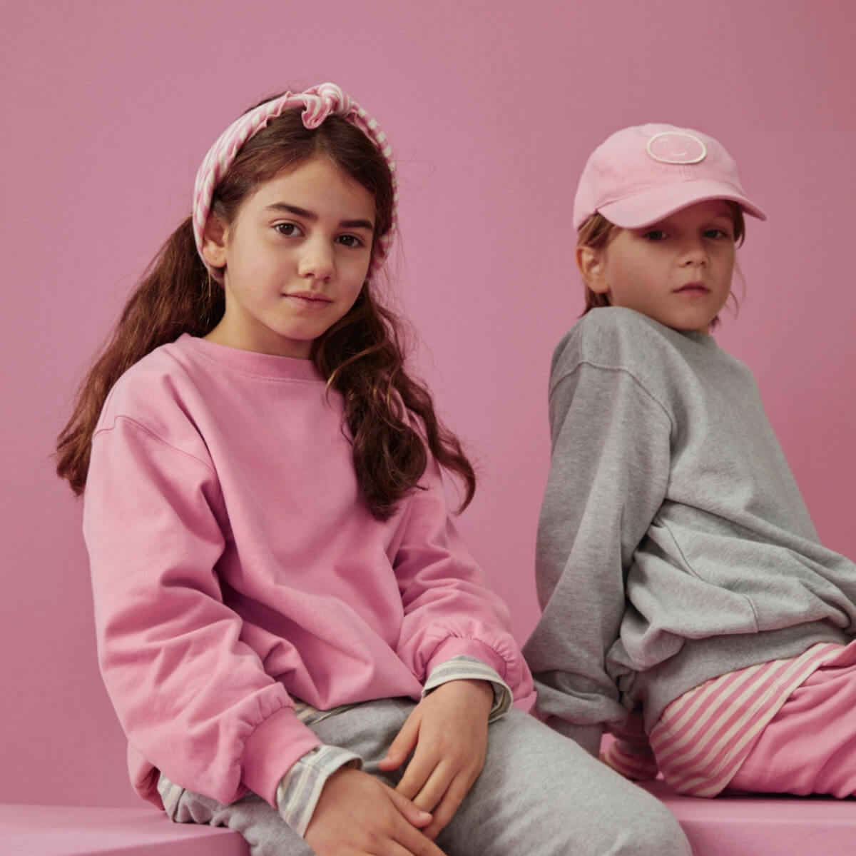 Dropped Shoulder Sweatshirt in Bubblegum by Gray Label