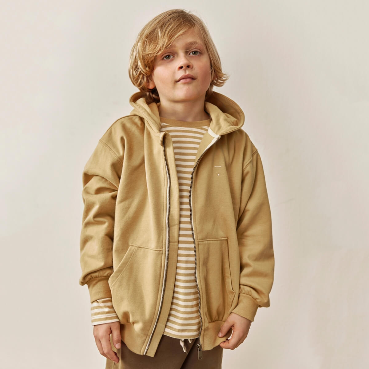 Hooded Cardigan in Cookie by Gray Label