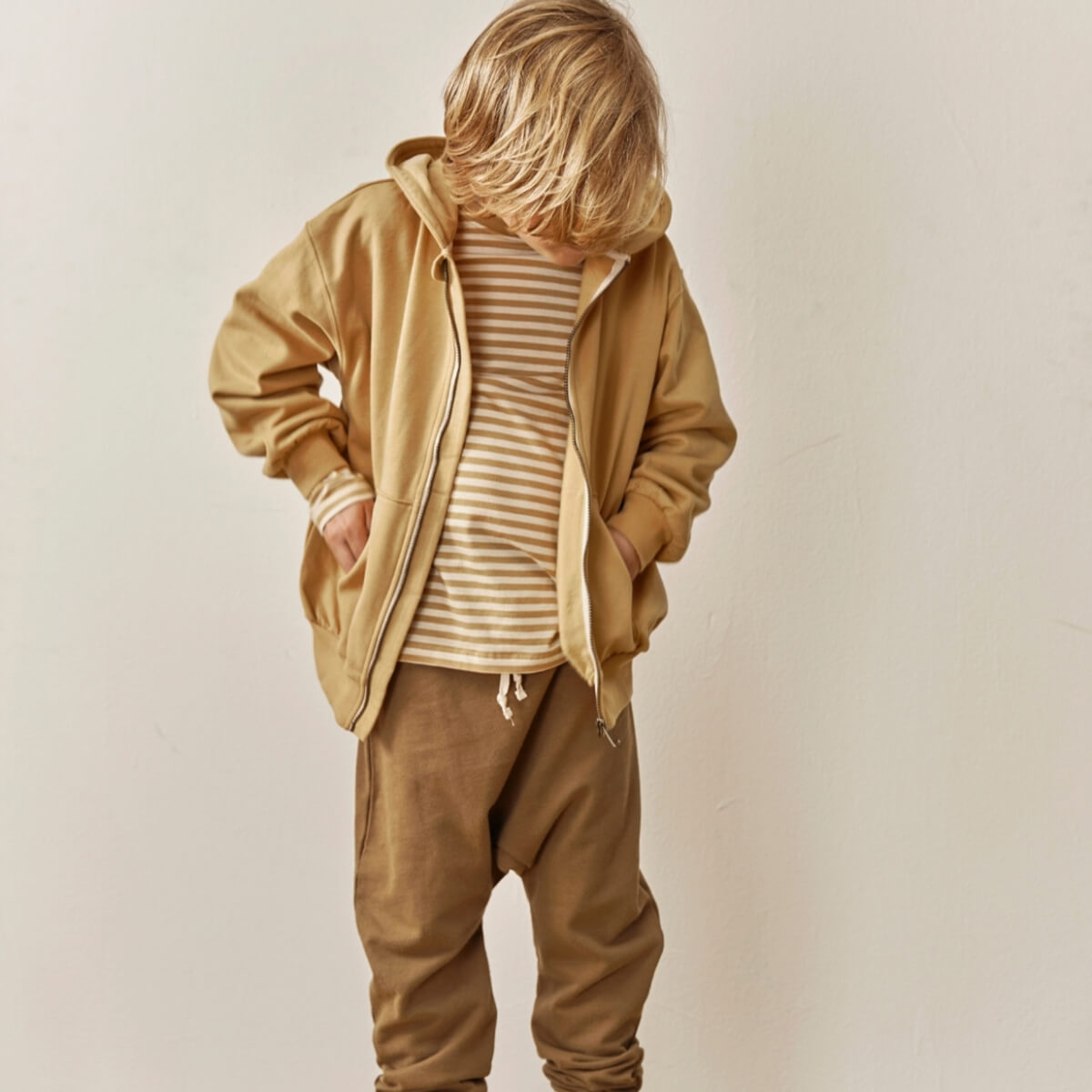 Hooded Cardigan in Cookie by Gray Label