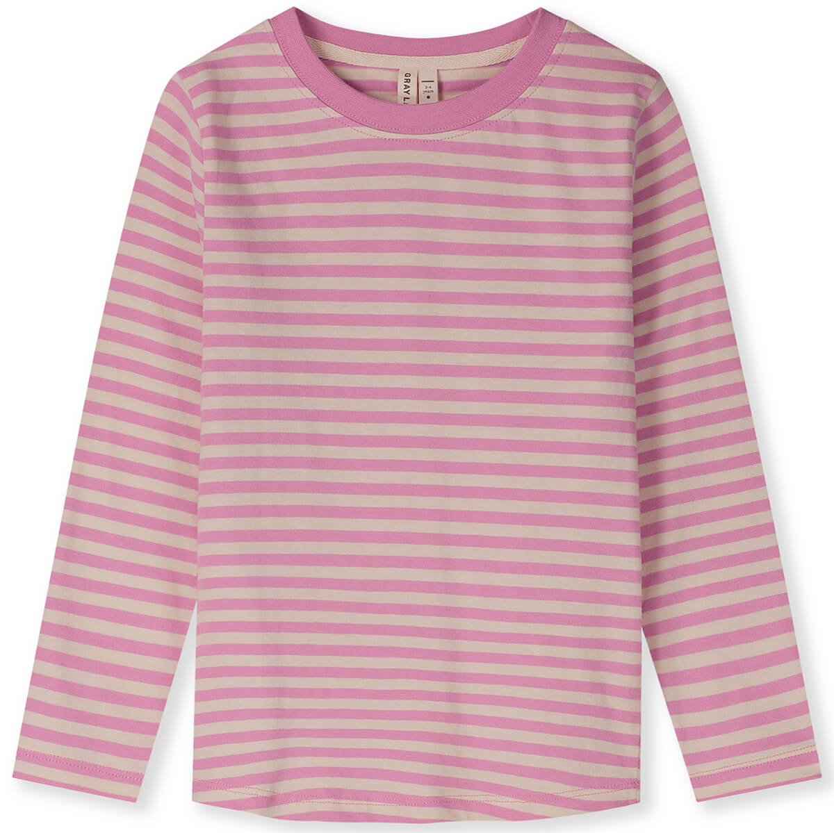 Long Sleeve Tee in Bubblegum / Cream by Gray Label