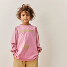 Oversized Logo Long Sleeve Tee in Bubblegum / Cookie Print by Gray Label