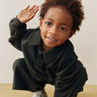 Polo Sweatshirt in Pirate Black by Gray Label