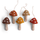 Forest Mushrooms Hanging Decorations in Rusty Red by Gry & Sif