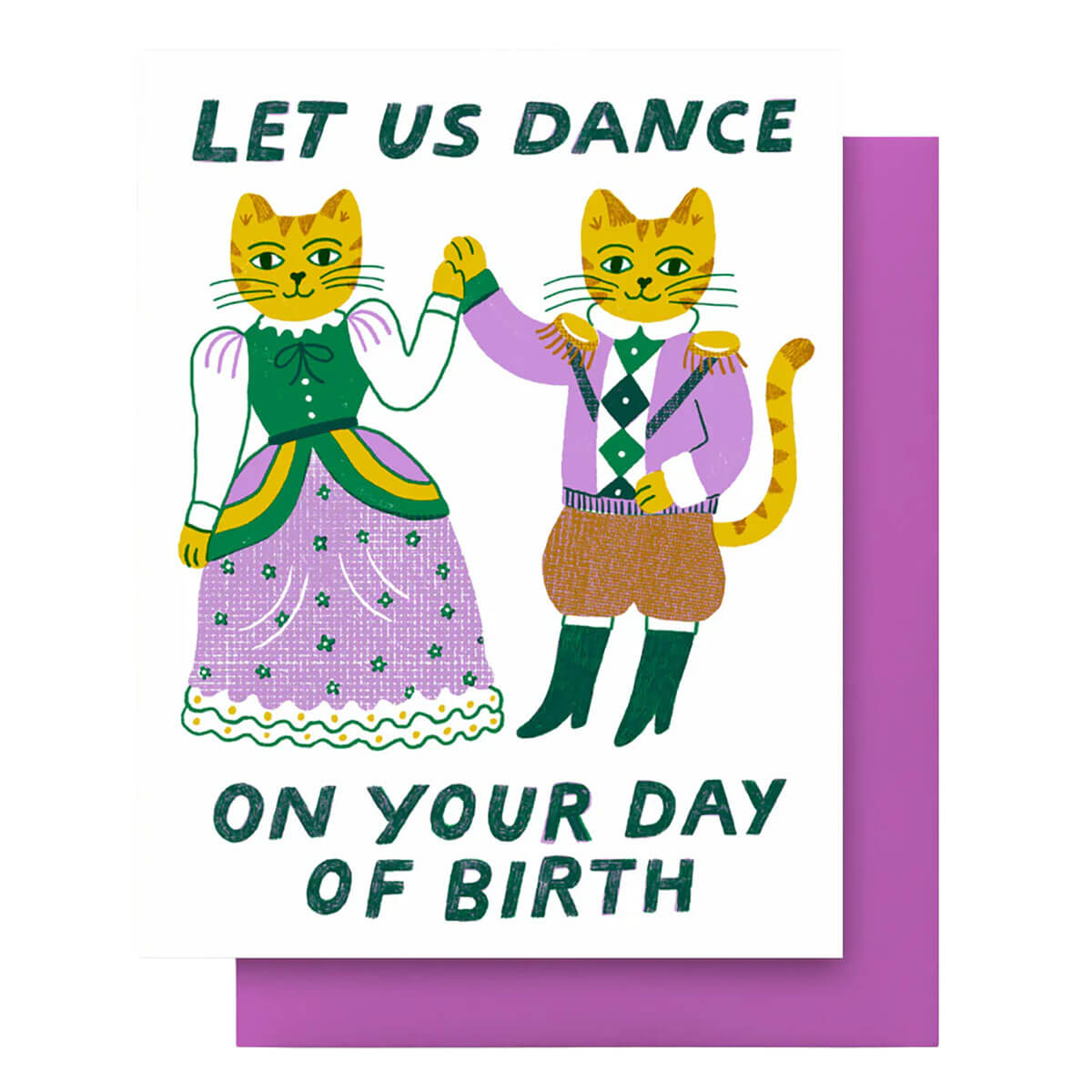 Bday Cat Dance Greetings Card by Hammerpress