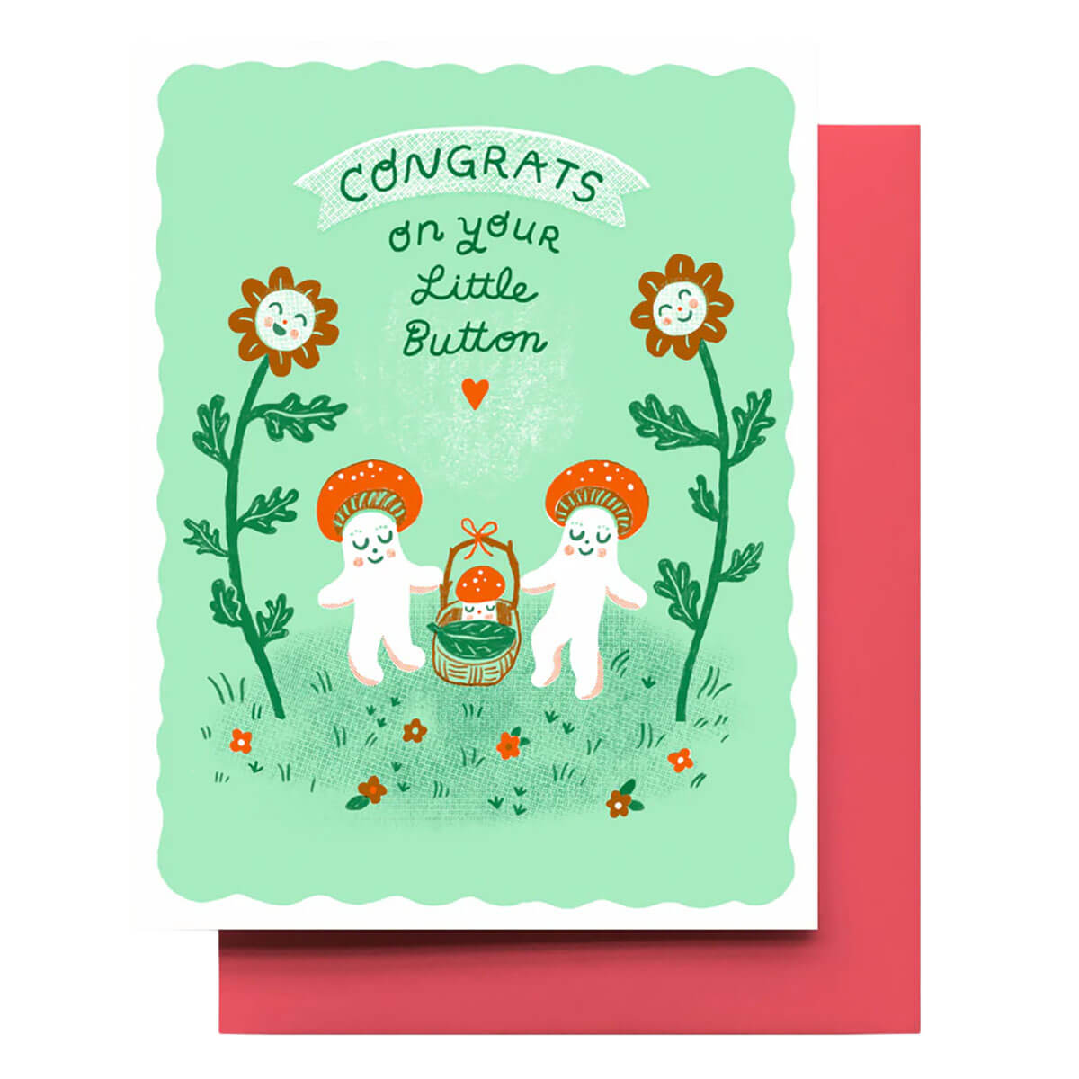 Shroom Button Baby Greetings Card by Hammerpress