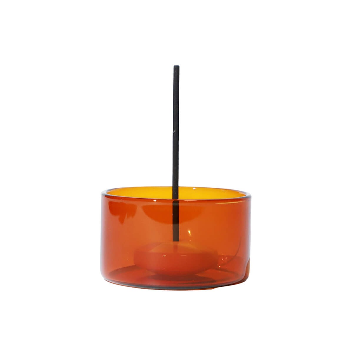 Glass Incense Holder in Amber by Helio Ferretti – Junior Edition