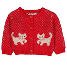 Jeannette Baby Cardigan in Kitty Cherry by Hello Simone