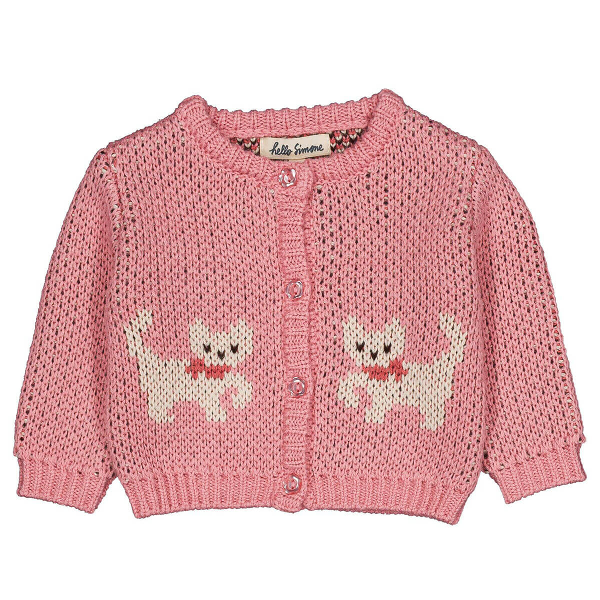 Jeannette Baby Cardigan in Kitty Pale Rose by Hello Simone