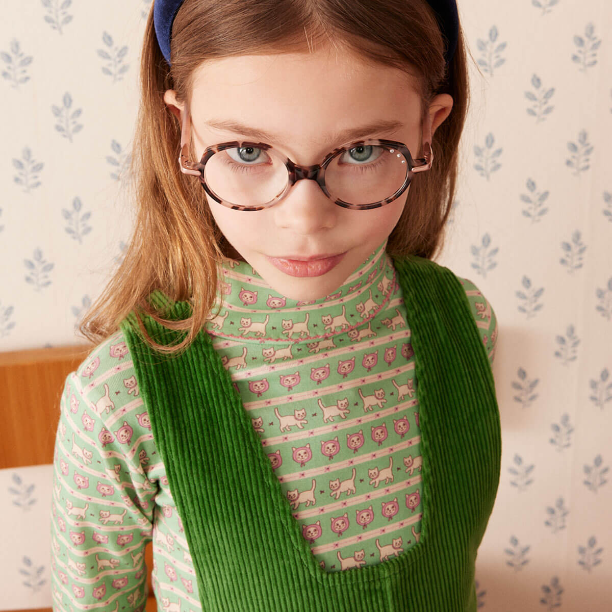 Twiggy Turtleneck in Kitty Aqua by Hello Simone