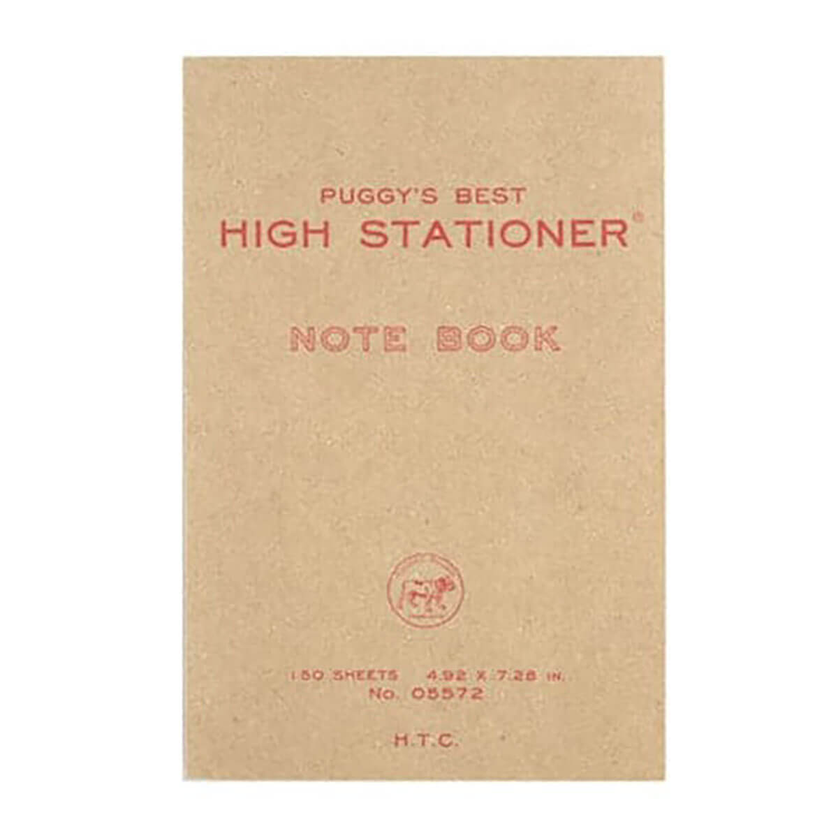 B6 Puggy's Paperback Plain Notebook in Red by Hightide Penco