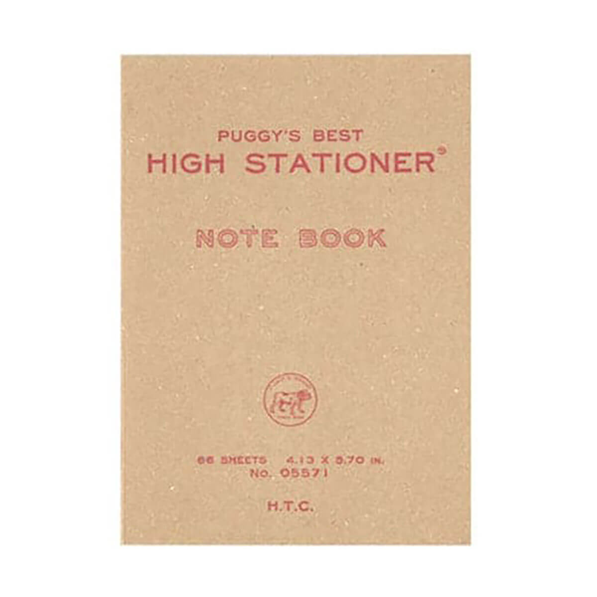 A6 Puggy's Pocket Plain Notebook in Red by Hightide Penco