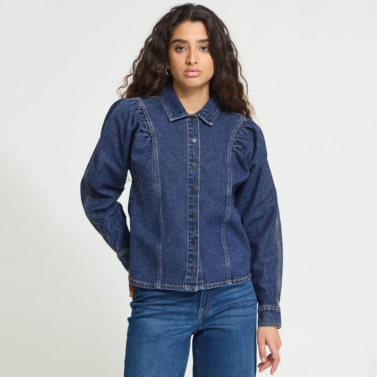 Alva Denim Shirt in Washed Medium Blue by ICHI