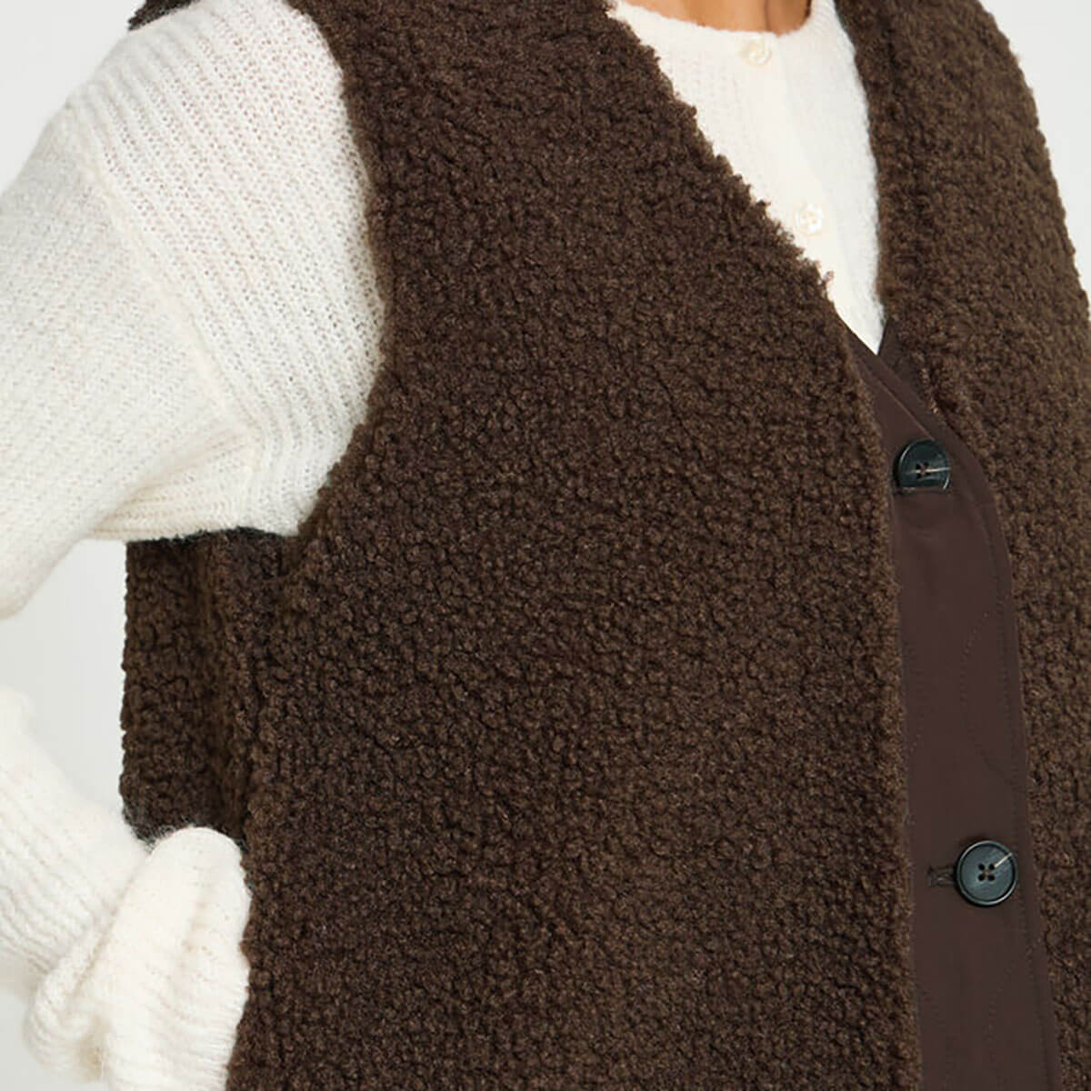 Gelana Waistcoat in Coffee Bean by ICHI
