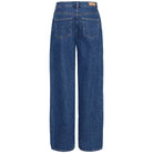 Julia Relaxed Denim Pants in Washed Dark Blue by ICHI