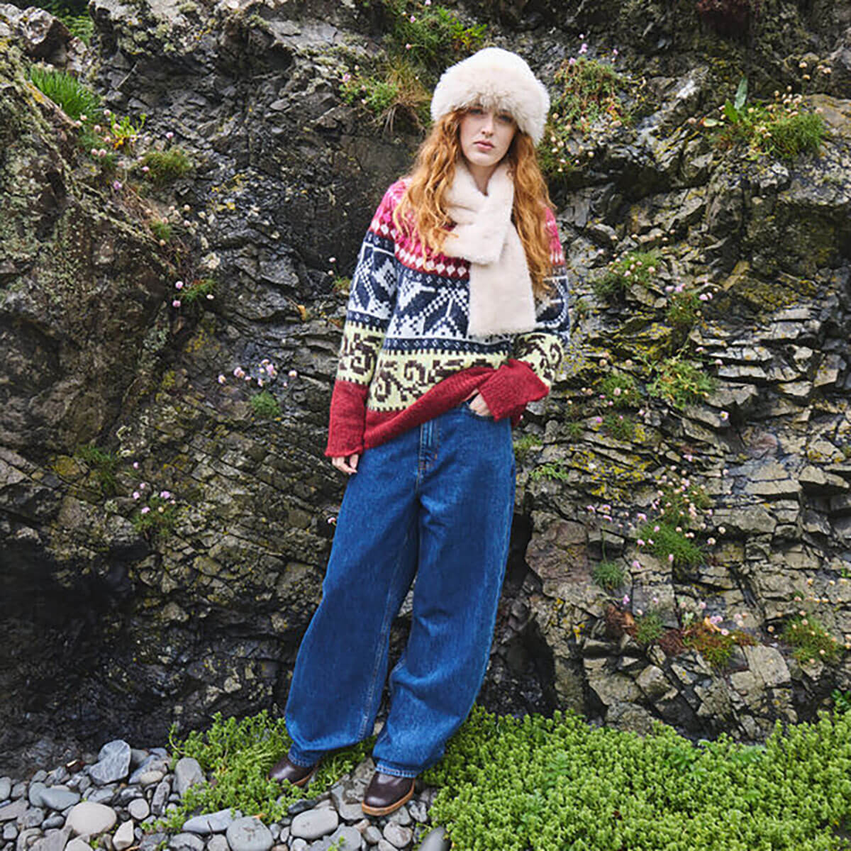 Julia Relaxed Denim Pants in Washed Dark Blue by ICHI