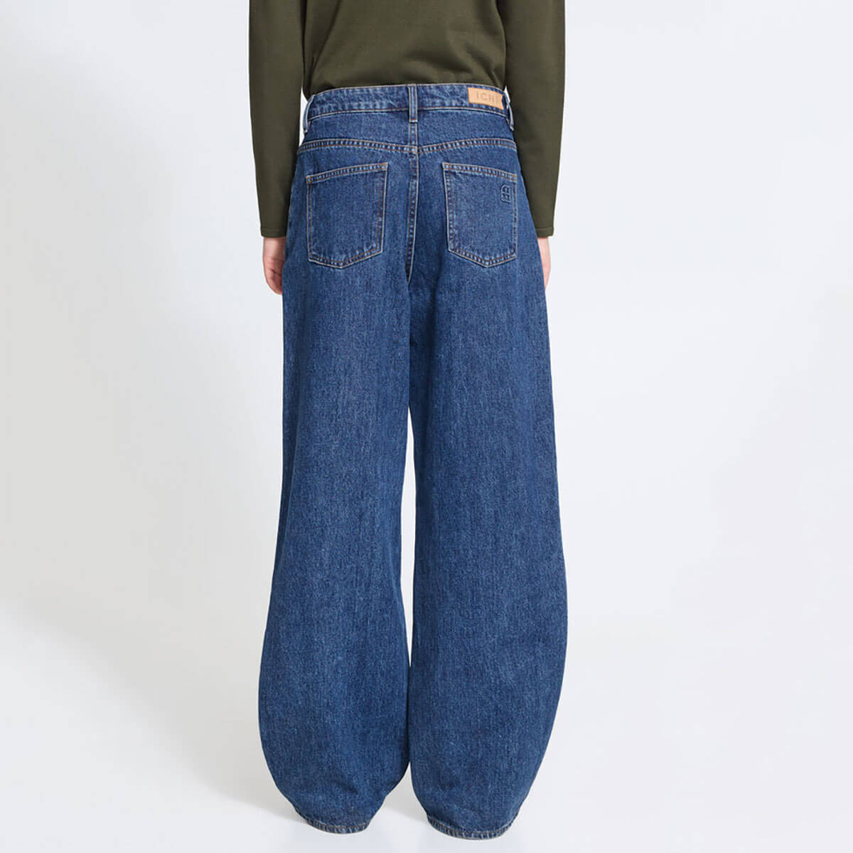 Julia Relaxed Denim Pants in Washed Dark Blue by ICHI