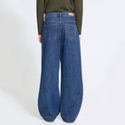 Julia Relaxed Denim Pants in Washed Dark Blue by ICHI