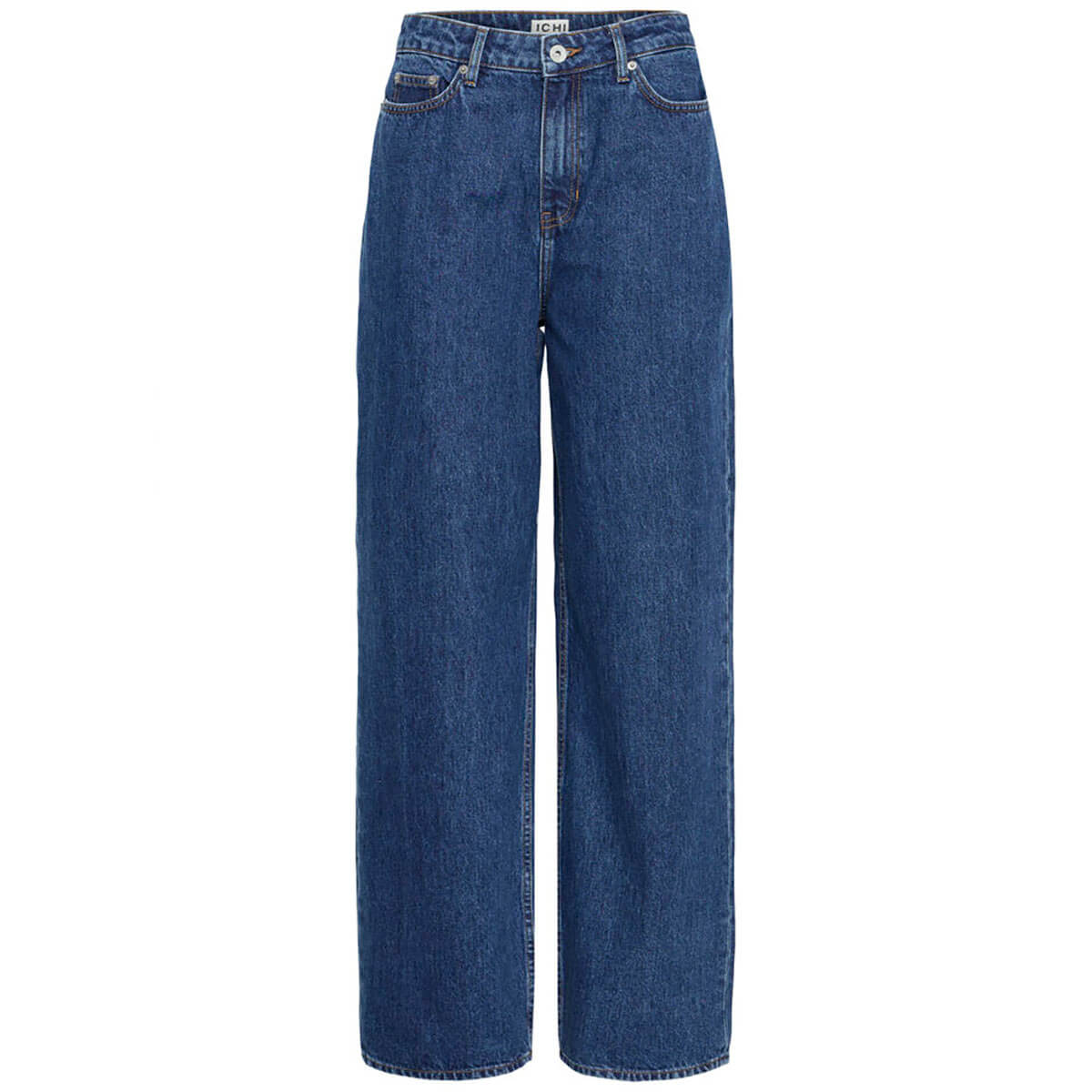 Julia Relaxed Denim Pants in Washed Dark Blue by ICHI