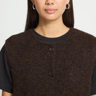 Panora Knit Vest in Coffee Bean Melange by ICHI