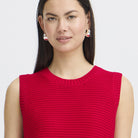 Dotties Sleeveless Top in Fiery Red by ICHI