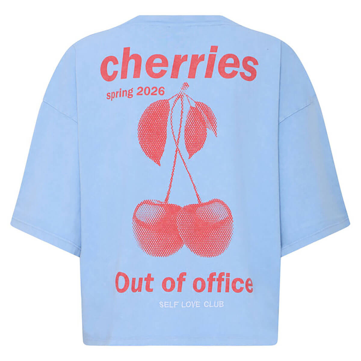 Nica T Shirt in Powder Blue / Fiery Red by ICHI