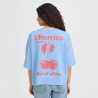 Nica T Shirt in Powder Blue / Fiery Red by ICHI