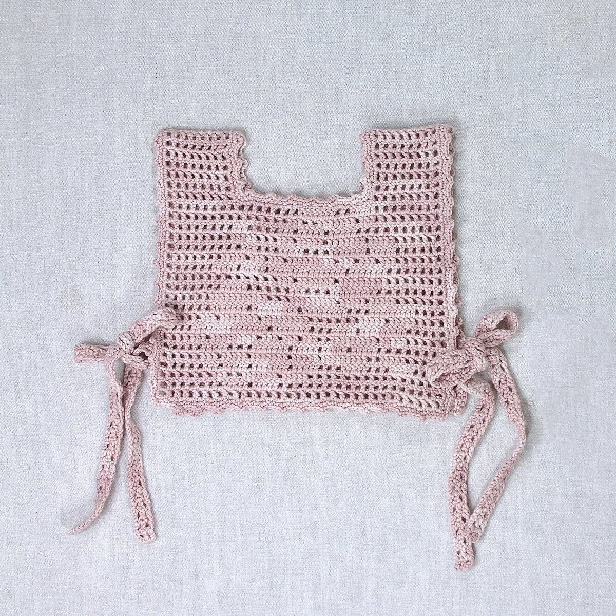 Rose Crochet Pinny Vest in Mallow by Iver & Isla – Junior Edition